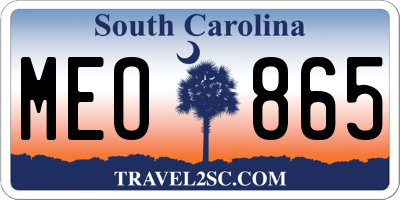SC license plate MEO865
