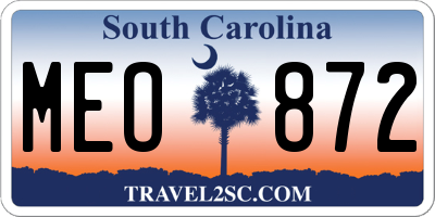 SC license plate MEO872