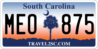 SC license plate MEO875