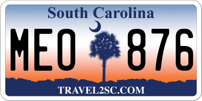 SC license plate MEO876
