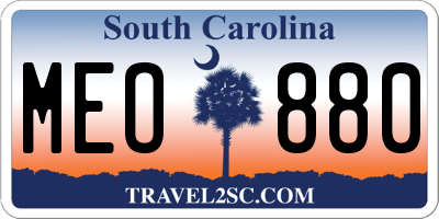 SC license plate MEO880