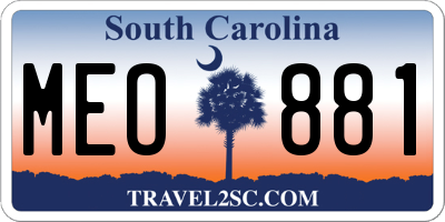 SC license plate MEO881
