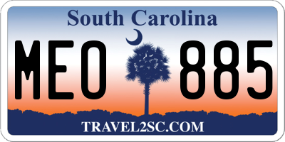 SC license plate MEO885