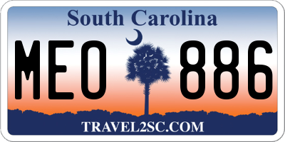 SC license plate MEO886