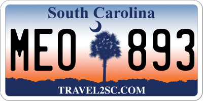 SC license plate MEO893