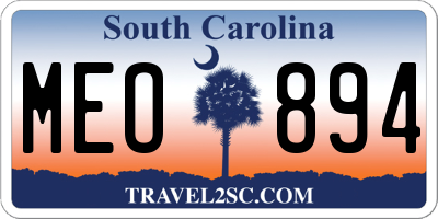 SC license plate MEO894