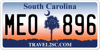 SC license plate MEO896