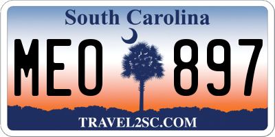 SC license plate MEO897