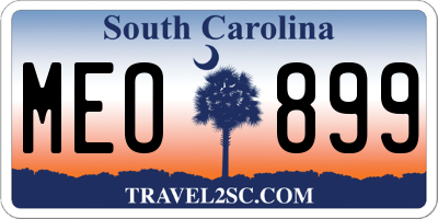 SC license plate MEO899