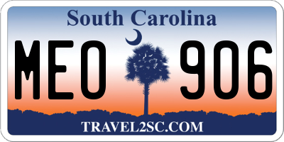 SC license plate MEO906