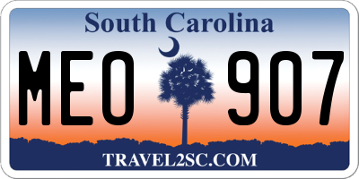 SC license plate MEO907