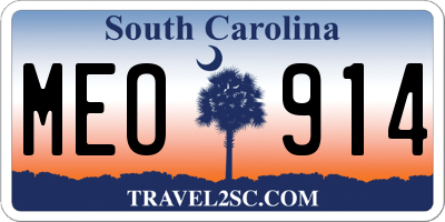 SC license plate MEO914