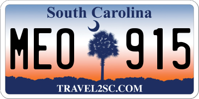 SC license plate MEO915