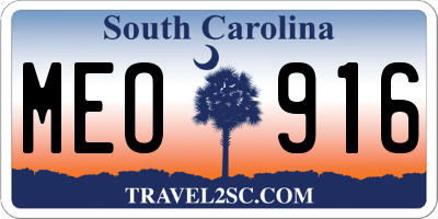 SC license plate MEO916