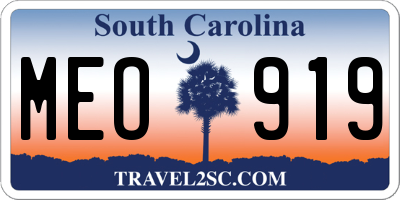 SC license plate MEO919