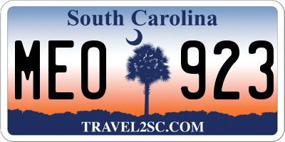 SC license plate MEO923
