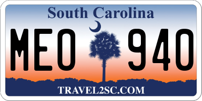 SC license plate MEO940