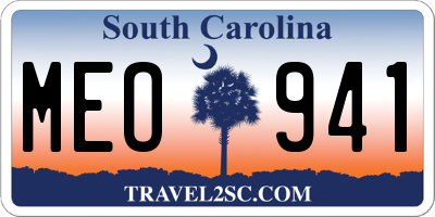 SC license plate MEO941