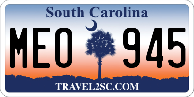 SC license plate MEO945