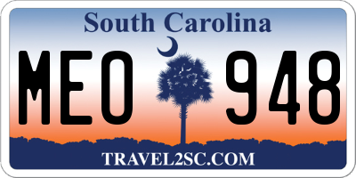 SC license plate MEO948