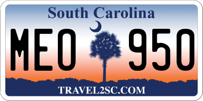 SC license plate MEO950