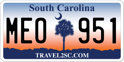 SC license plate MEO951