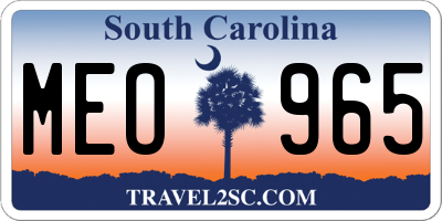 SC license plate MEO965