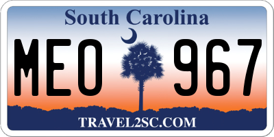 SC license plate MEO967