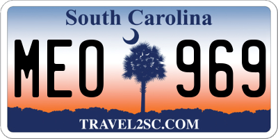 SC license plate MEO969