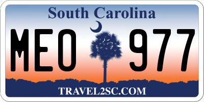 SC license plate MEO977