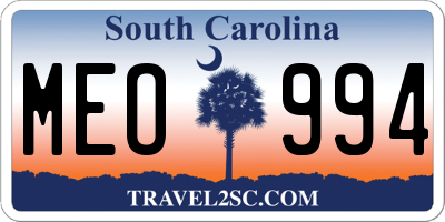 SC license plate MEO994