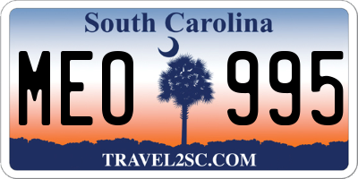 SC license plate MEO995