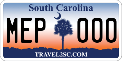 SC license plate MEP000