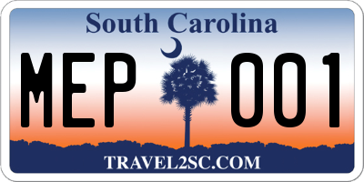 SC license plate MEP001