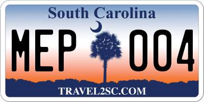 SC license plate MEP004