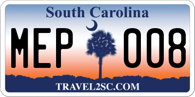 SC license plate MEP008