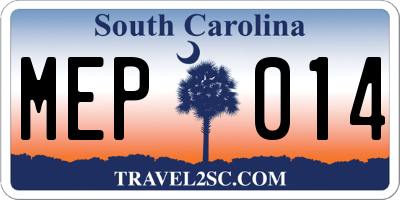 SC license plate MEP014