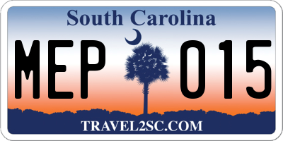 SC license plate MEP015