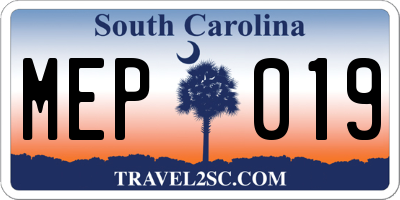 SC license plate MEP019