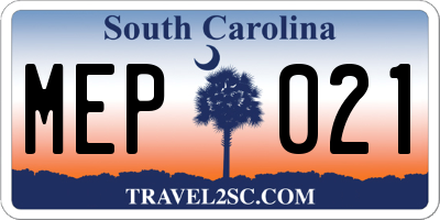 SC license plate MEP021