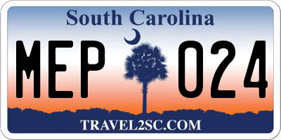 SC license plate MEP024