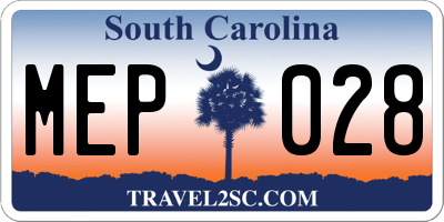 SC license plate MEP028