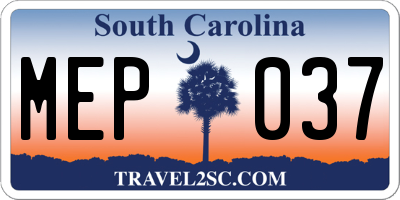 SC license plate MEP037