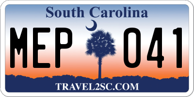 SC license plate MEP041