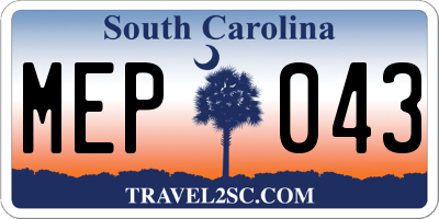 SC license plate MEP043