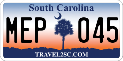 SC license plate MEP045