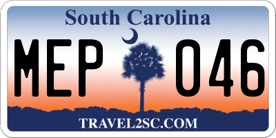 SC license plate MEP046