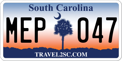 SC license plate MEP047