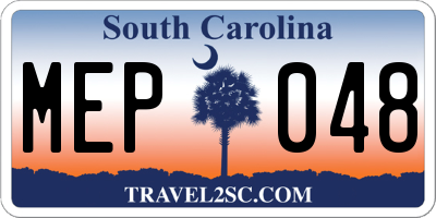 SC license plate MEP048