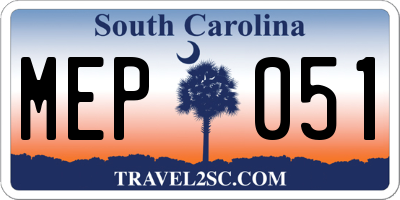 SC license plate MEP051